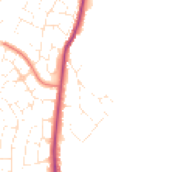Daytime road noise heatmap for GL4 0BG