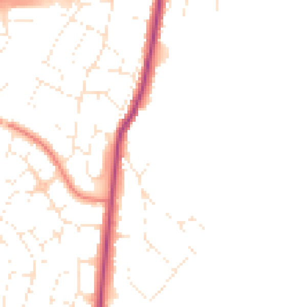 Daytime road noise heatmap for GL4 0BL