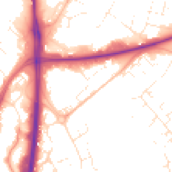 Daytime road noise heatmap for GL4 0BP
