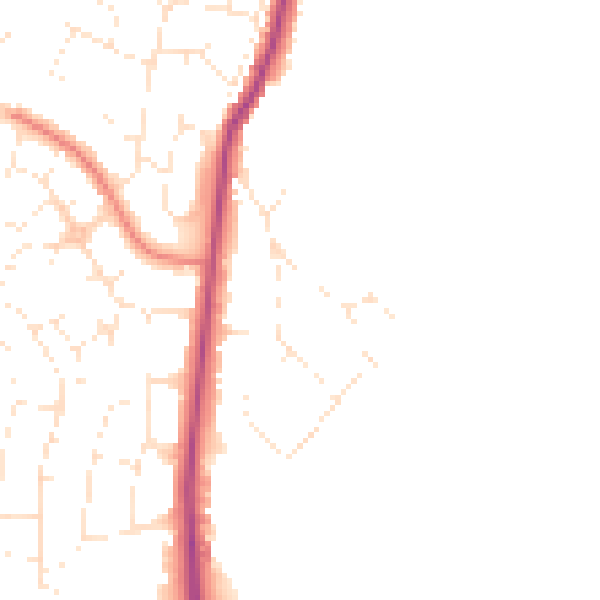 Daytime road noise heatmap for GL4 0BS
