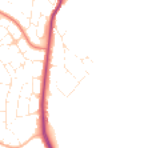 Daytime road noise heatmap for GL4 0BU