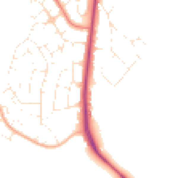 Daytime road noise heatmap for GL4 0DE