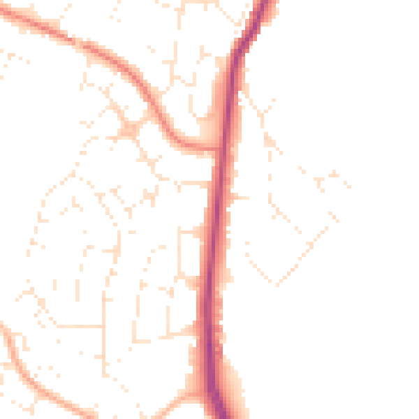 Daytime road noise heatmap for GL4 0DG