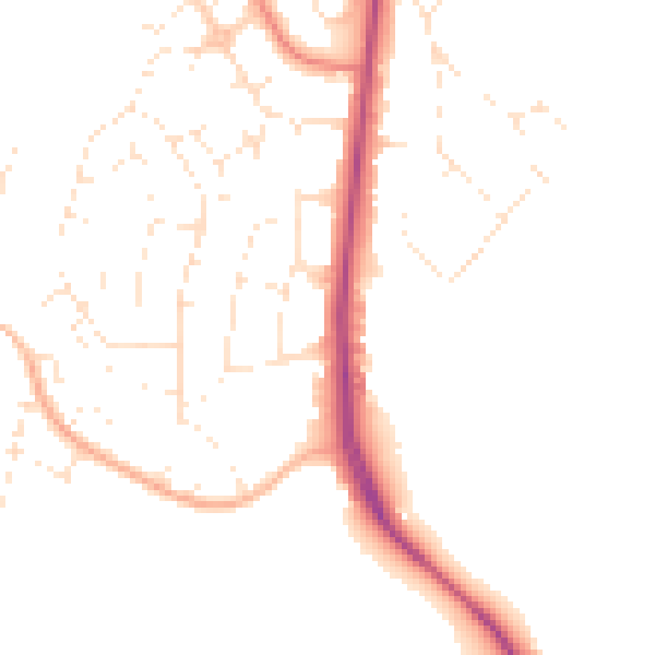 Daytime road noise heatmap for GL4 0DH