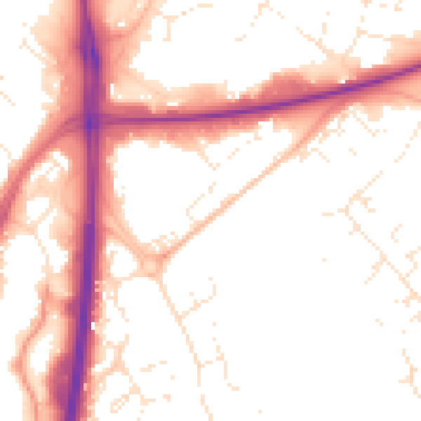 Daytime road noise heatmap for GL4 0DL