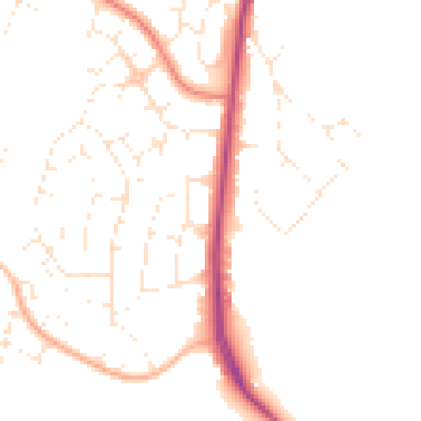 Daytime road noise heatmap for GL4 0DQ