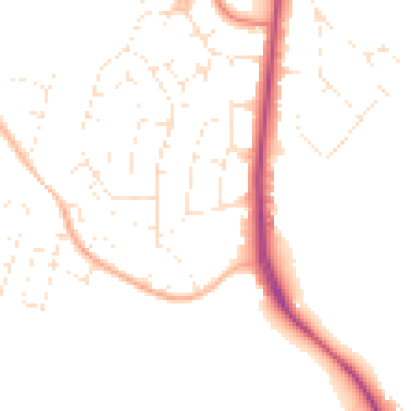 Daytime road noise heatmap for GL4 0EH