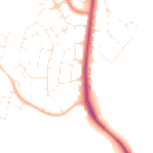 Daytime road noise heatmap for GL4 0EJ