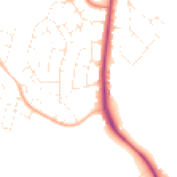 Daytime road noise heatmap for GL4 0EL