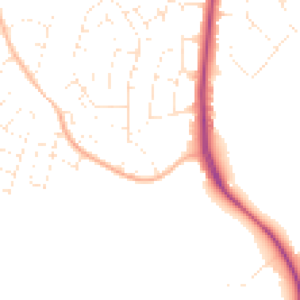 Daytime road noise heatmap for GL4 0HF