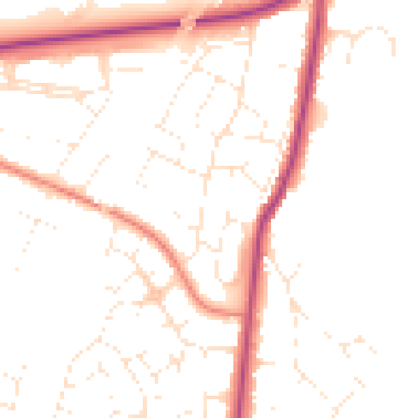 Daytime road noise heatmap for GL4 0HX