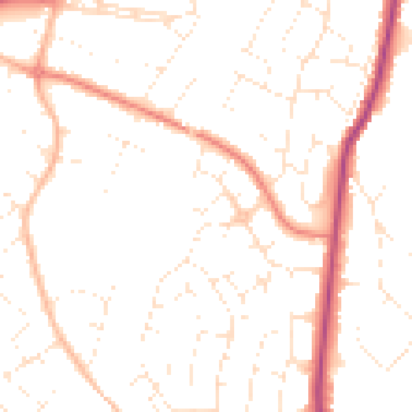 Daytime road noise heatmap for GL4 0LN