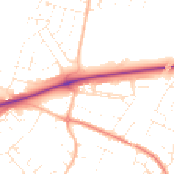 Daytime road noise heatmap for GL4 0NN