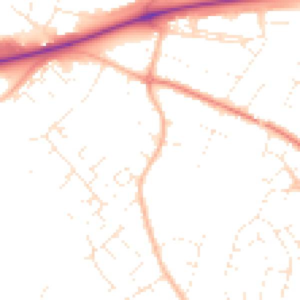 Daytime road noise heatmap for GL4 0PE