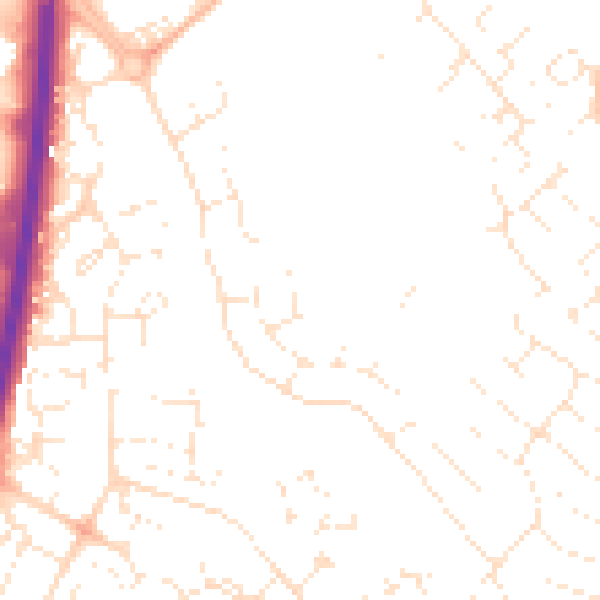 Daytime road noise heatmap for GL4 0TS