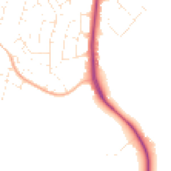 Daytime road noise heatmap for GL4 0UA