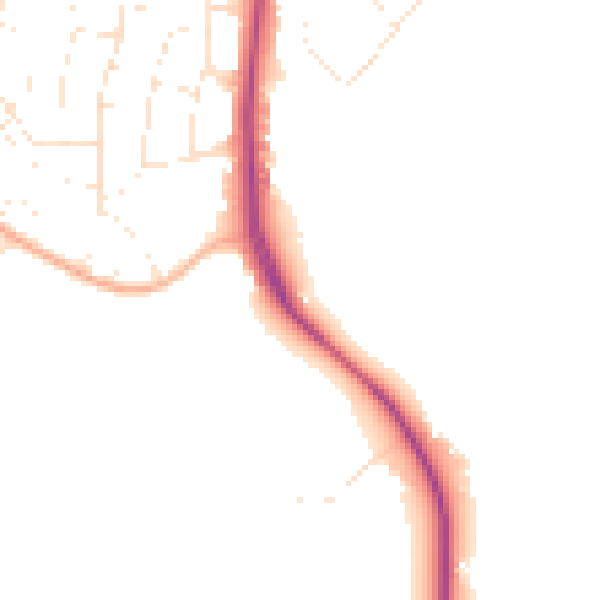 Daytime road noise heatmap for GL4 0UB