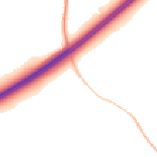 Night-time road noise heatmap for GL4 0UJ