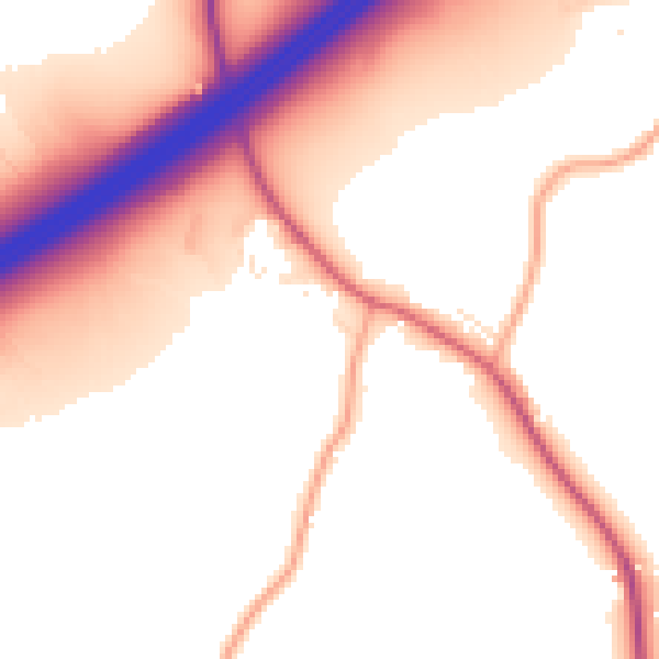 Daytime road noise heatmap for GL4 0UL