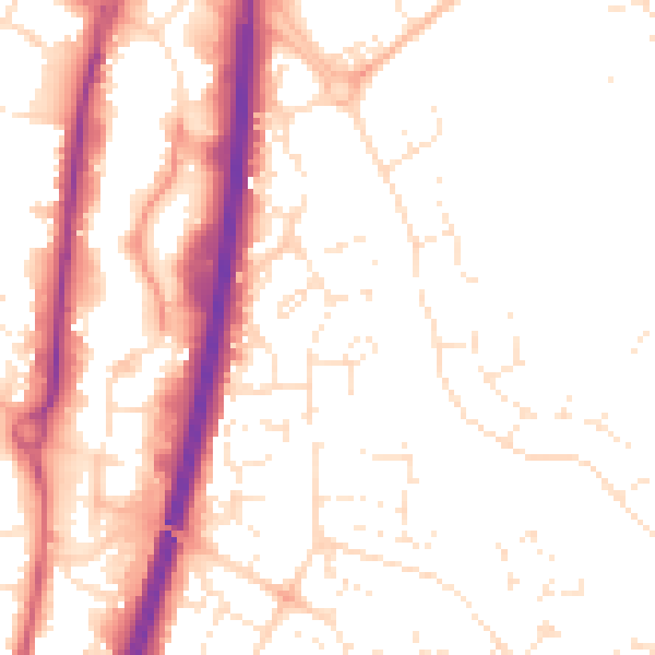 Daytime road noise heatmap for GL4 0UW