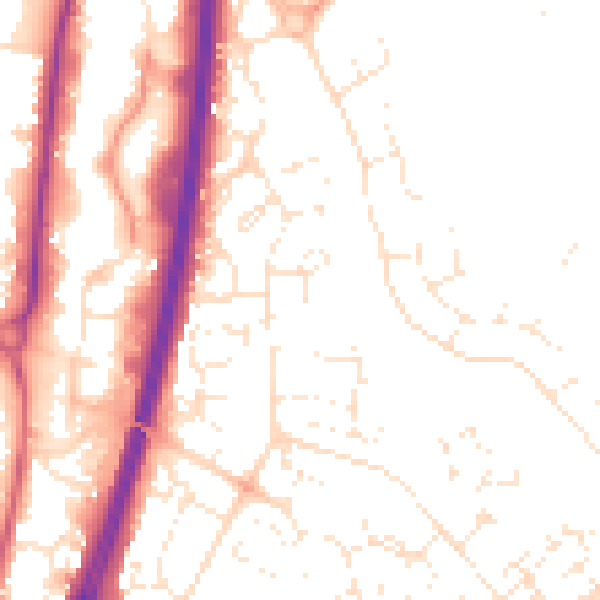 Daytime road noise heatmap for GL4 0WA