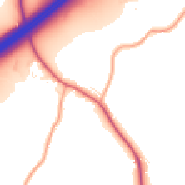 Daytime road noise heatmap for GL4 0XE