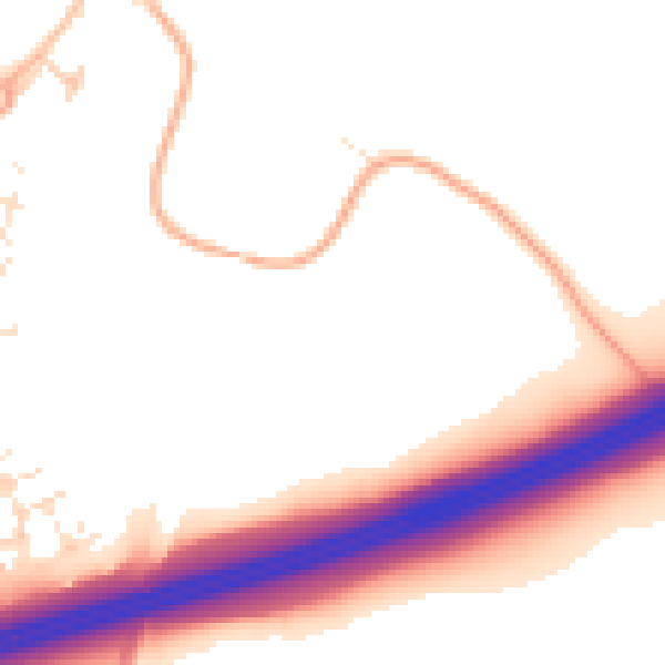 Daytime road noise heatmap for GL4 0XG