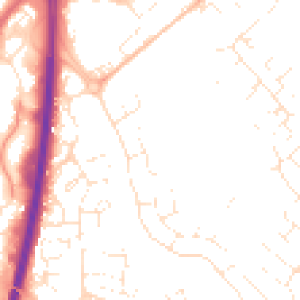 Daytime road noise heatmap for GL4 0XP