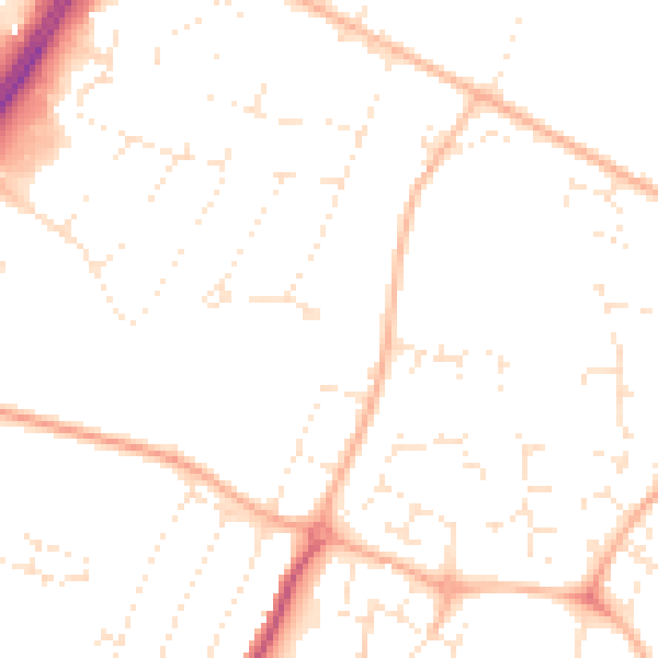 Daytime road noise heatmap for GL4 3AF