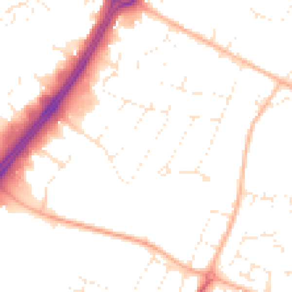 Daytime road noise heatmap for GL4 3AL
