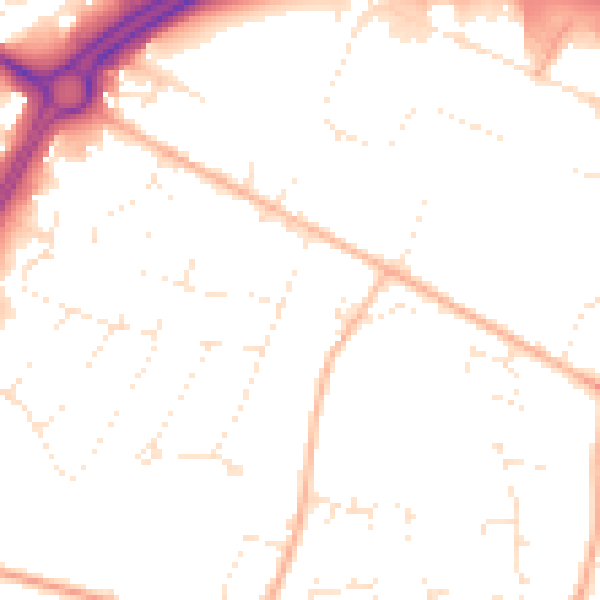 Daytime road noise heatmap for GL4 3DA