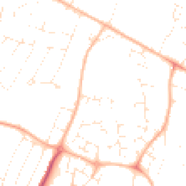 Daytime road noise heatmap for GL4 3EN