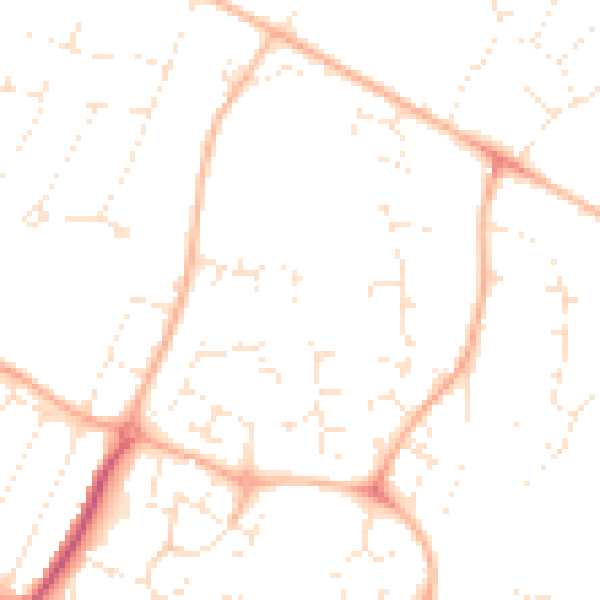 Daytime road noise heatmap for GL4 3EQ