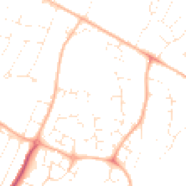 Daytime road noise heatmap for GL4 3ER