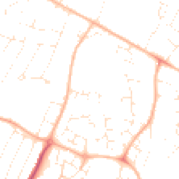 Daytime road noise heatmap for GL4 3ES