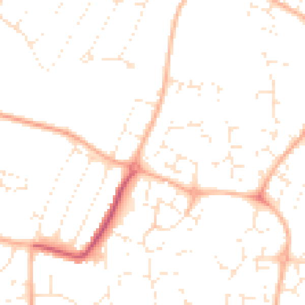 Daytime road noise heatmap for GL4 3GA