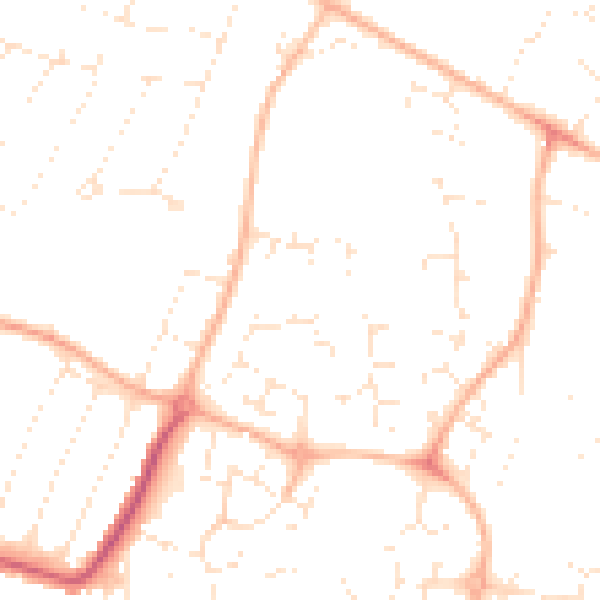 Daytime road noise heatmap for GL4 3GD