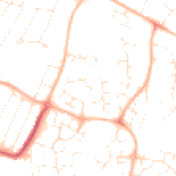 Daytime road noise heatmap for GL4 3GE