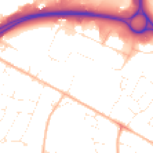 Daytime road noise heatmap for GL4 3HL