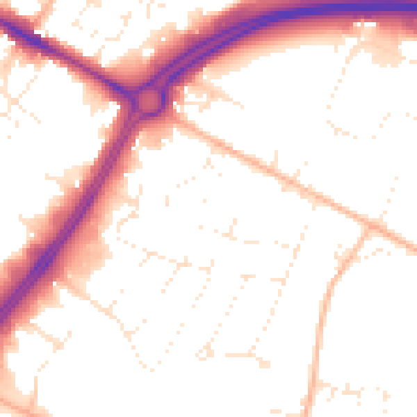 Daytime road noise heatmap for GL4 3JL