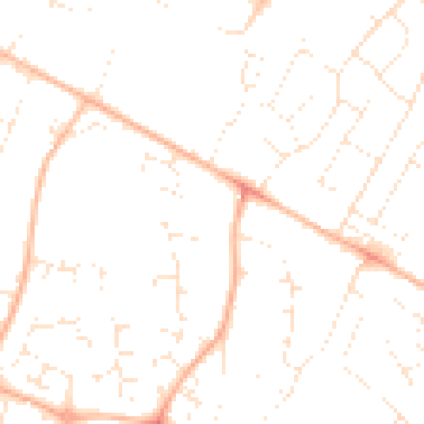 Daytime road noise heatmap for GL4 3JY