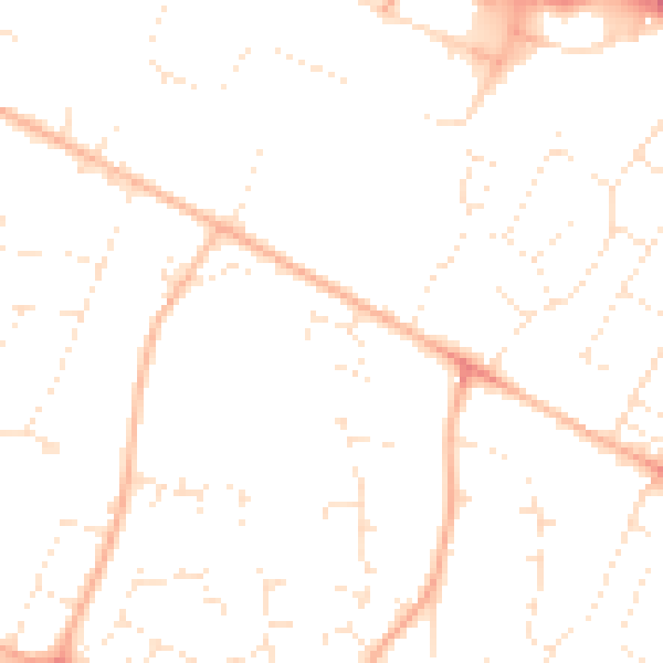 Daytime road noise heatmap for GL4 3LE