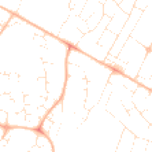 Daytime road noise heatmap for GL4 3LJ