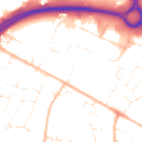 Daytime road noise heatmap for GL4 3RR