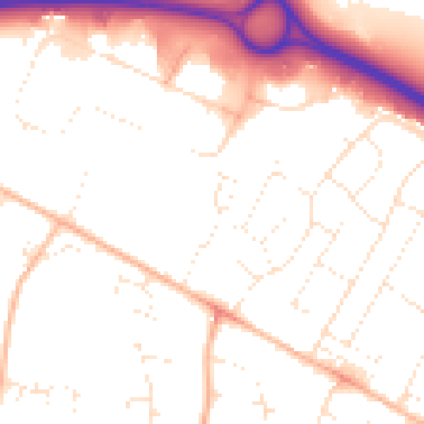 Daytime road noise heatmap for GL4 3SA
