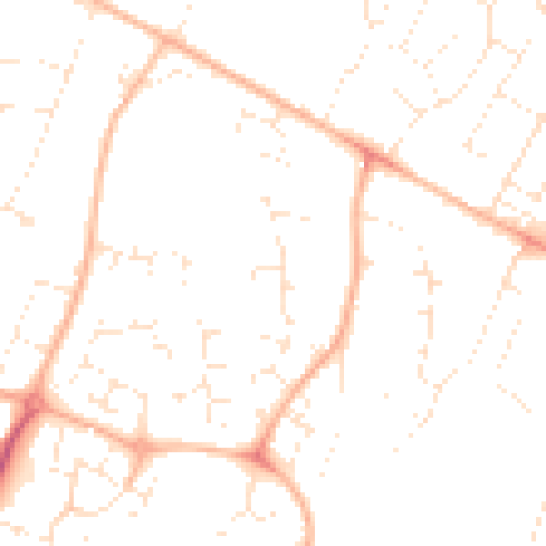 Daytime road noise heatmap for GL4 3TQ