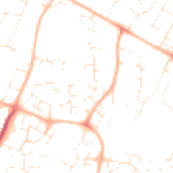 Daytime road noise heatmap for GL4 3TU