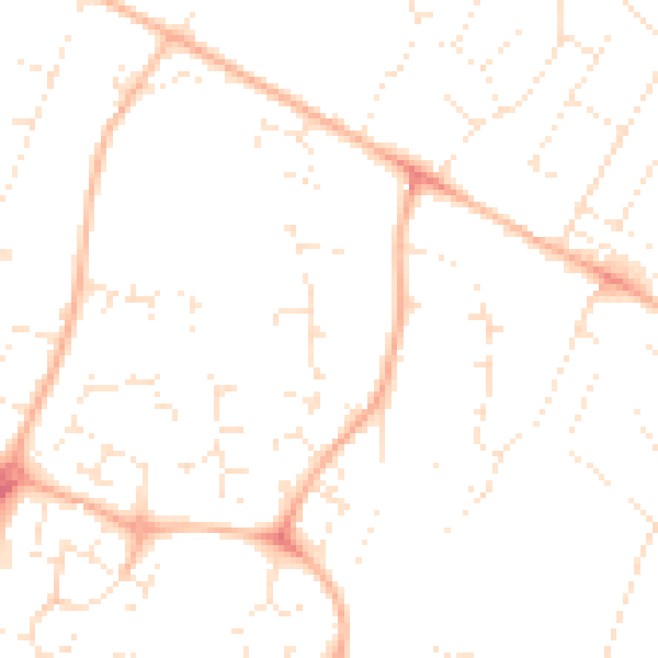 Daytime road noise heatmap for GL4 3TW