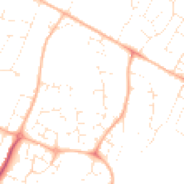 Daytime road noise heatmap for GL4 3TX
