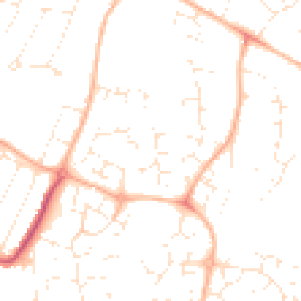 Daytime road noise heatmap for GL4 3YX